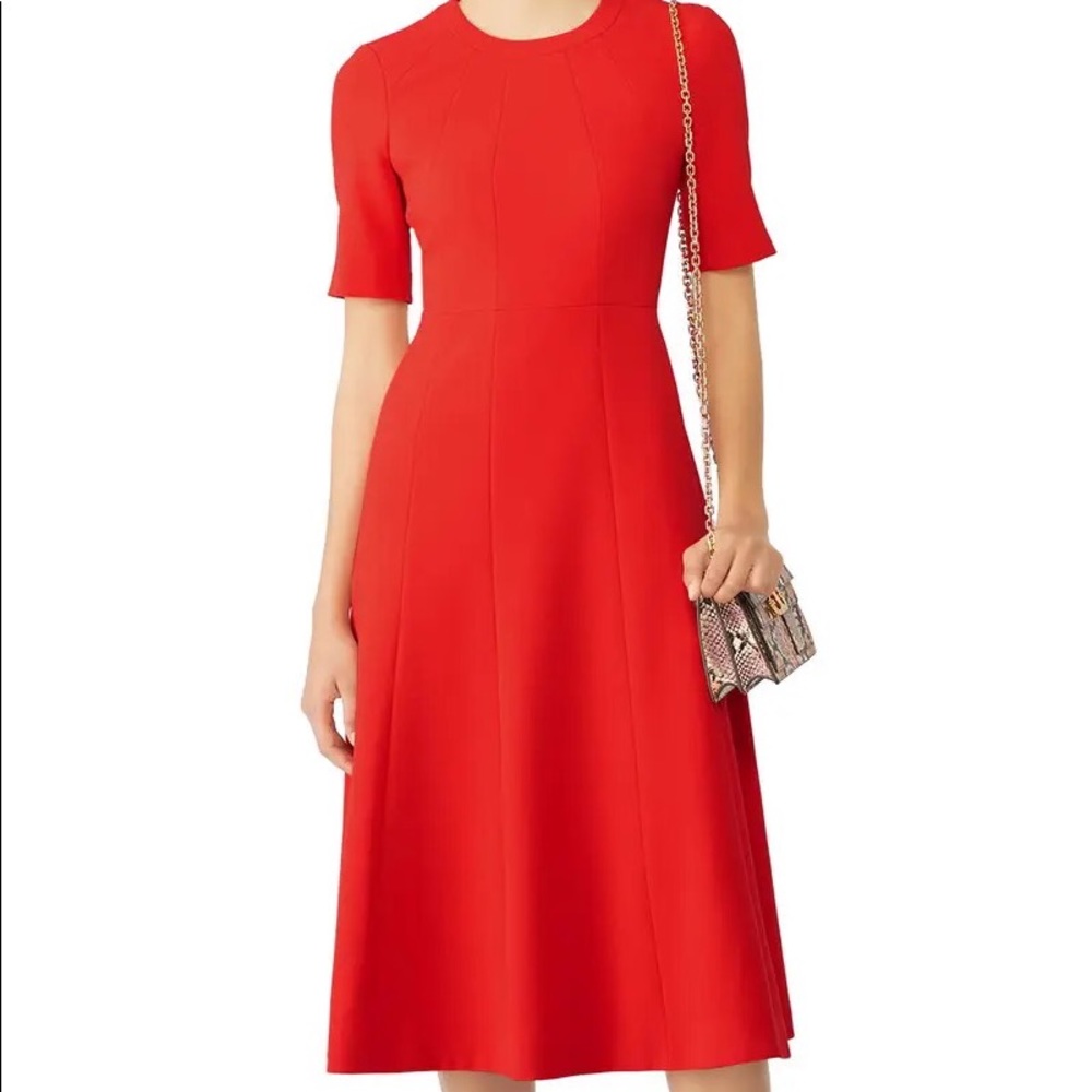 L.K. Bennett Vena Dress in Red, US Size 4